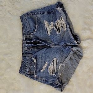 Garage ripped mom shorts